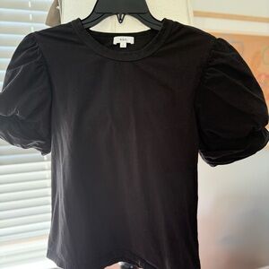 A.L.C. Black Short Sleeve Puff Top